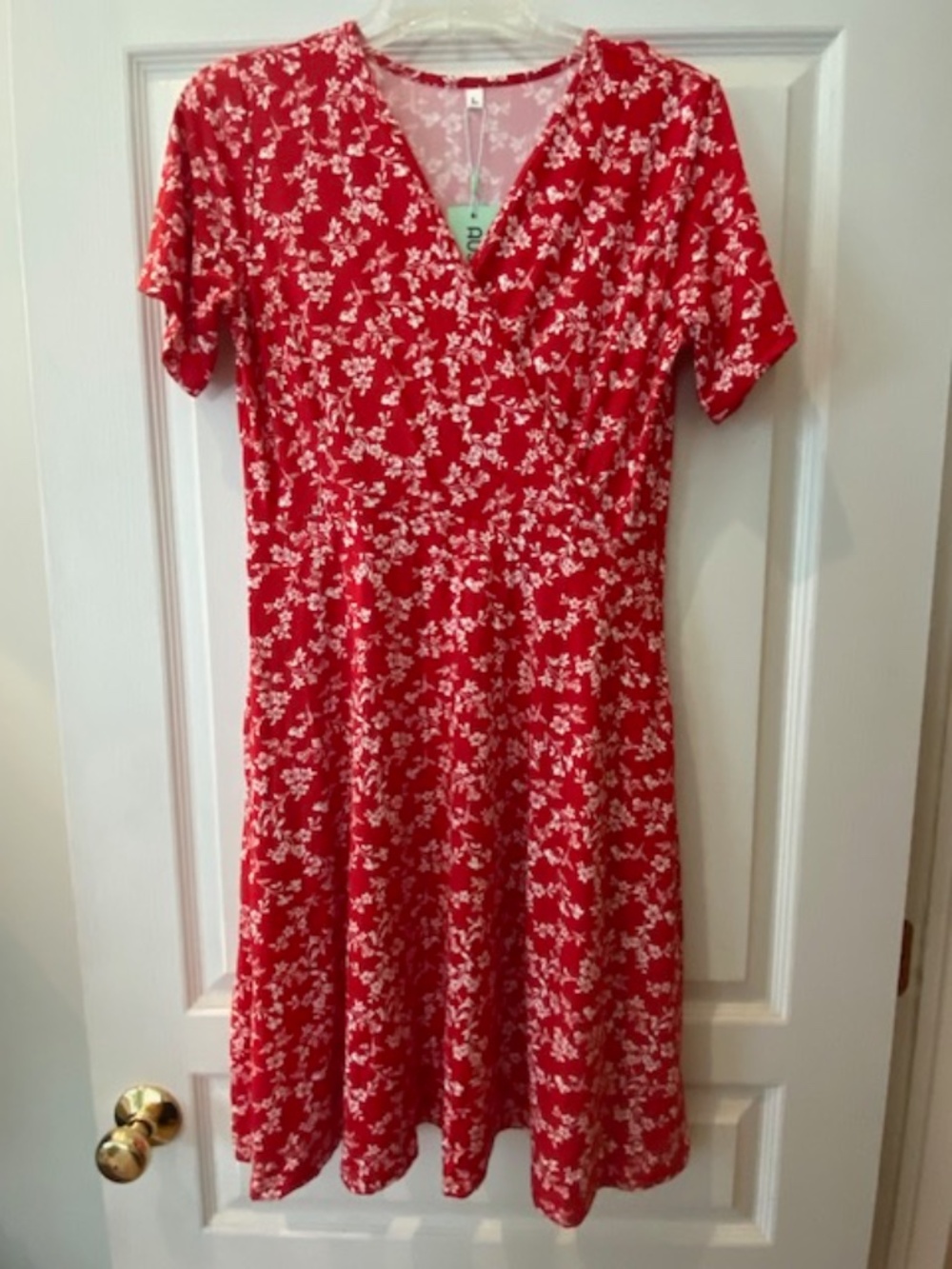 NWT Red pattern summer dress size Large